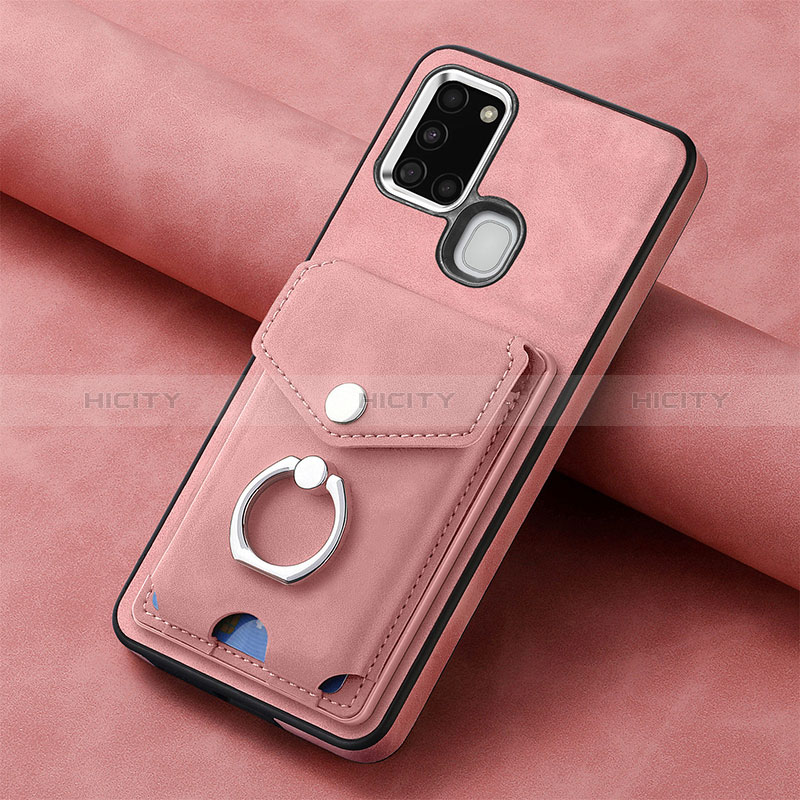 Silikon Hülle Handyhülle Gummi Schutzhülle Flexible Leder Tasche SD3 für Samsung Galaxy A21s Rosa