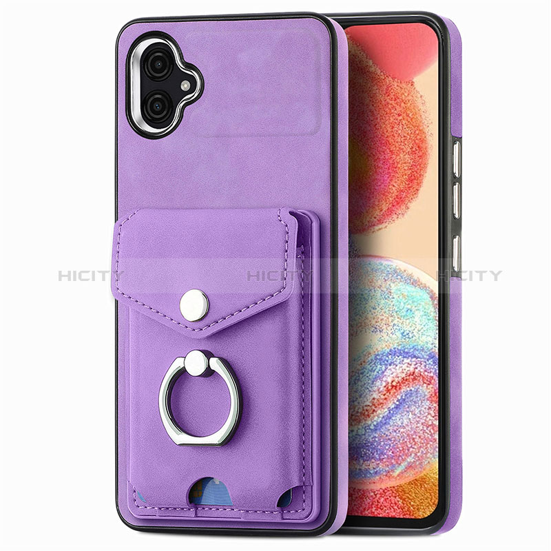 Silikon Hülle Handyhülle Gummi Schutzhülle Flexible Leder Tasche SD3 für Samsung Galaxy F04 Violett