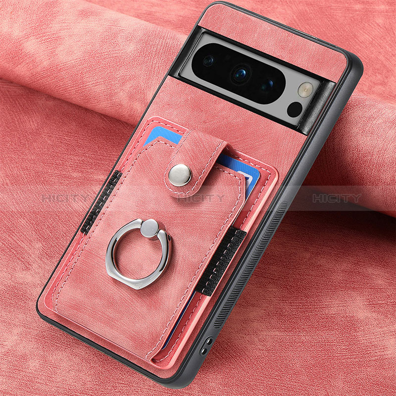 Silikon Hülle Handyhülle Gummi Schutzhülle Flexible Leder Tasche SD4 für Google Pixel 8 Pro 5G Rosa