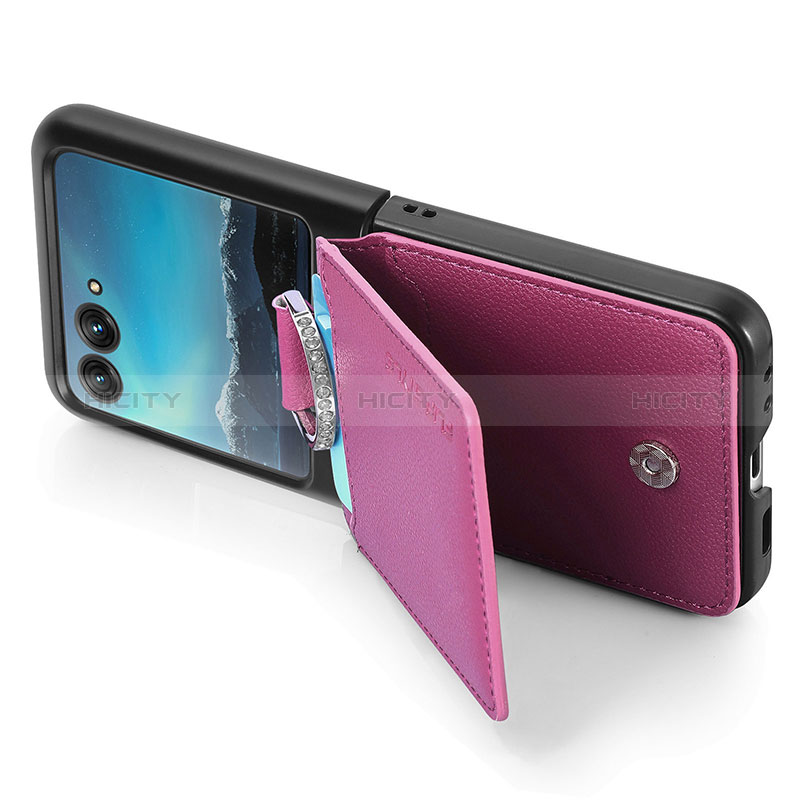 Silikon Hülle Handyhülle Gummi Schutzhülle Flexible Leder Tasche SD4 für Motorola Moto Razr 40 Ultra 5G groß