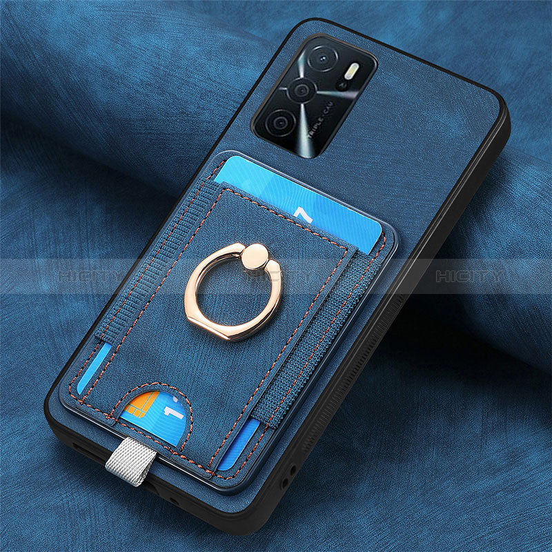 Silikon Hülle Handyhülle Gummi Schutzhülle Flexible Leder Tasche SD4 für Oppo A16s Blau