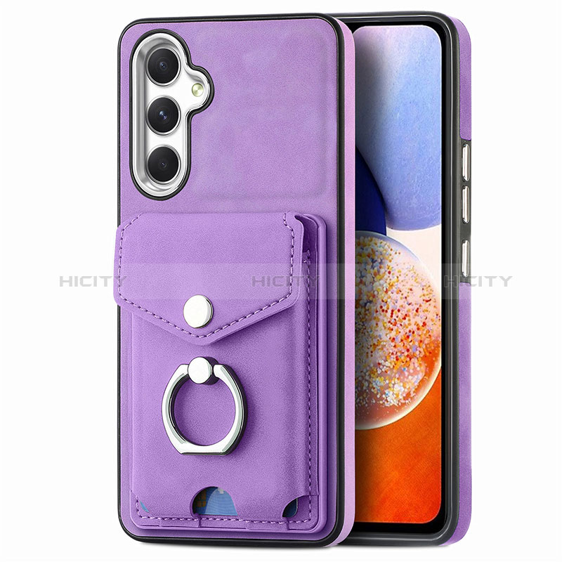 Silikon Hülle Handyhülle Gummi Schutzhülle Flexible Leder Tasche SD4 für Samsung Galaxy A14 4G Violett