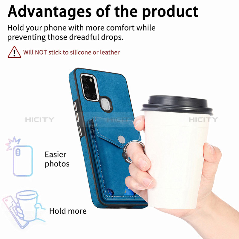 Silikon Hülle Handyhülle Gummi Schutzhülle Flexible Leder Tasche SD4 für Samsung Galaxy A21s groß