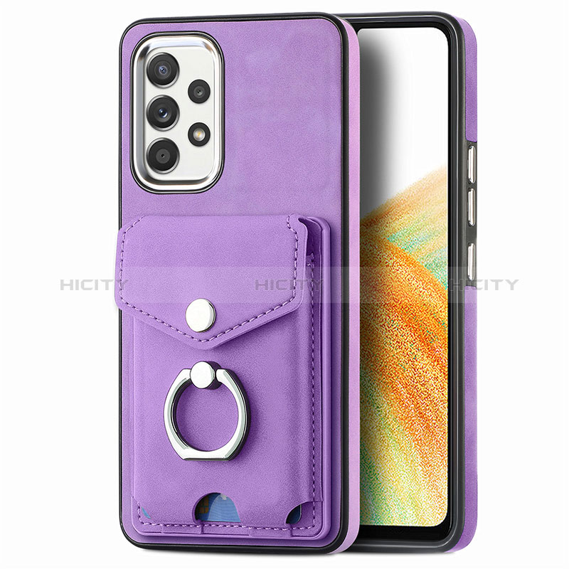 Silikon Hülle Handyhülle Gummi Schutzhülle Flexible Leder Tasche SD4 für Samsung Galaxy A33 5G Violett