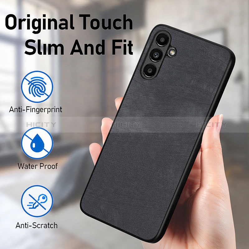 Silikon Hülle Handyhülle Gummi Schutzhülle Flexible Leder Tasche SD4 für Samsung Galaxy A34 5G groß