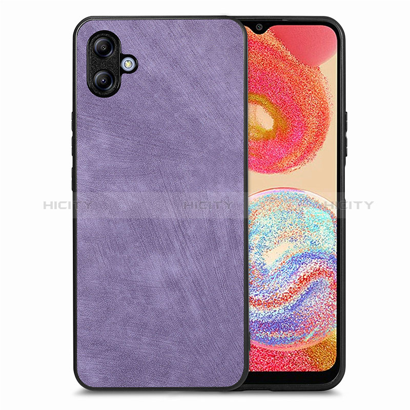 Silikon Hülle Handyhülle Gummi Schutzhülle Flexible Leder Tasche SD4 für Samsung Galaxy M04 Violett Plus