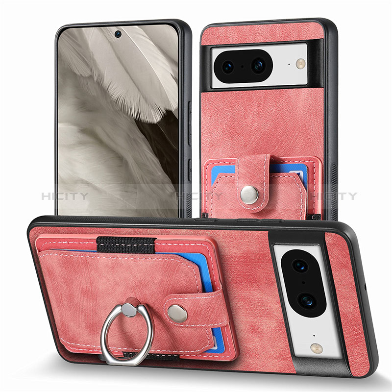 Silikon Hülle Handyhülle Gummi Schutzhülle Flexible Leder Tasche SD5 für Google Pixel 8 5G Rosa