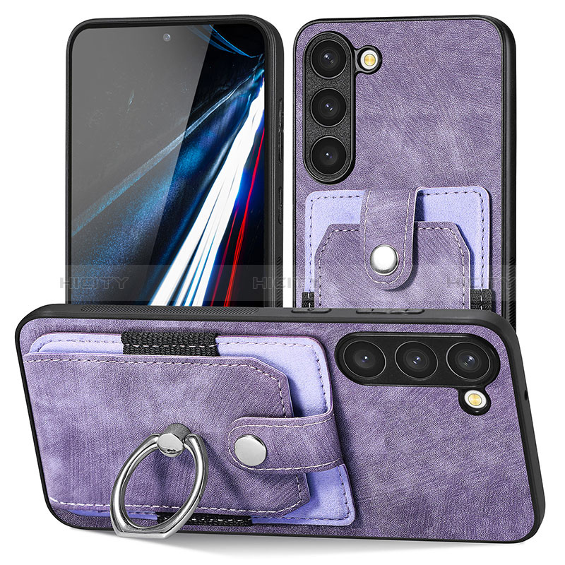 Silikon Hülle Handyhülle Gummi Schutzhülle Flexible Leder Tasche SD5 für Samsung Galaxy S22 Plus 5G Helles Lila