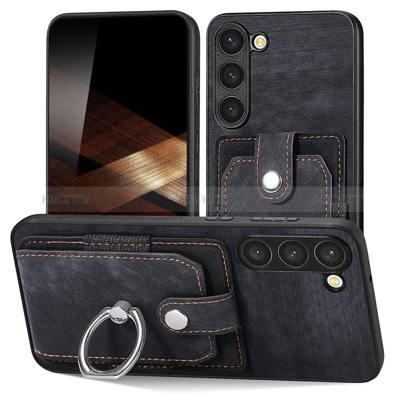 Silikon Hülle Handyhülle Gummi Schutzhülle Flexible Leder Tasche SD5 für Samsung Galaxy S24 Plus 5G Schwarz Plus