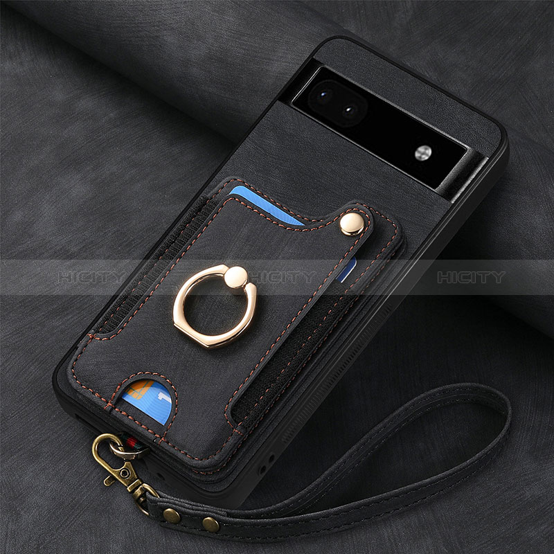 Silikon Hülle Handyhülle Gummi Schutzhülle Flexible Leder Tasche SD6 für Google Pixel 8 Pro 5G Schwarz