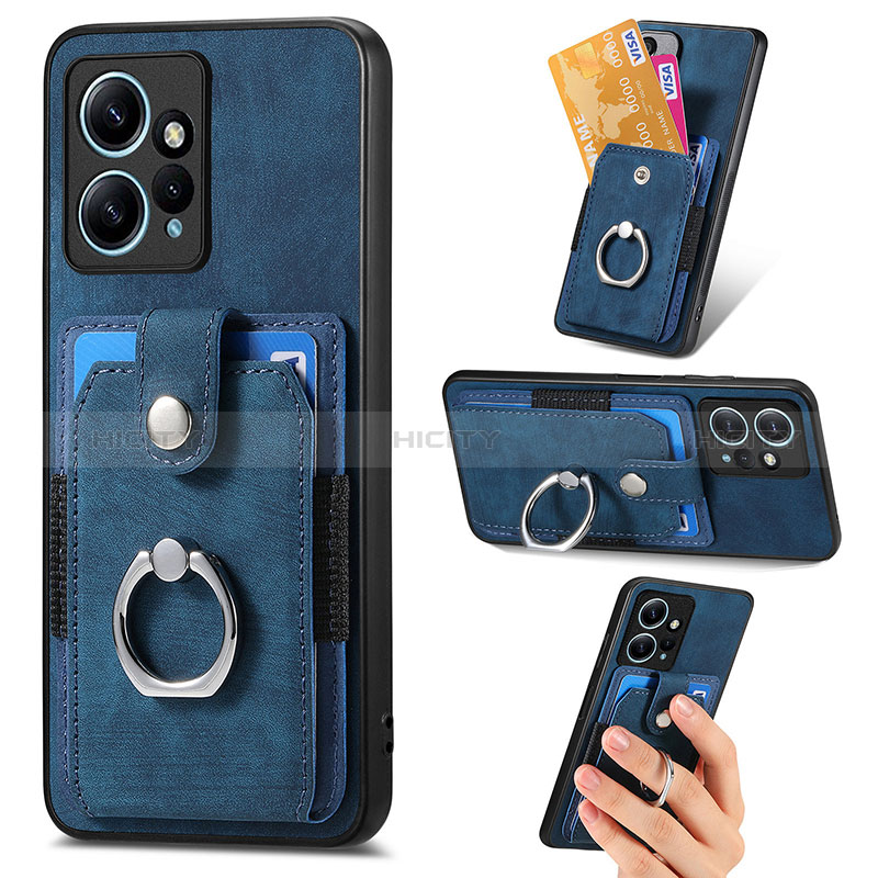 Silikon Hülle Handyhülle Gummi Schutzhülle Flexible Leder Tasche SD6 für Xiaomi Redmi Note 12 4G Blau