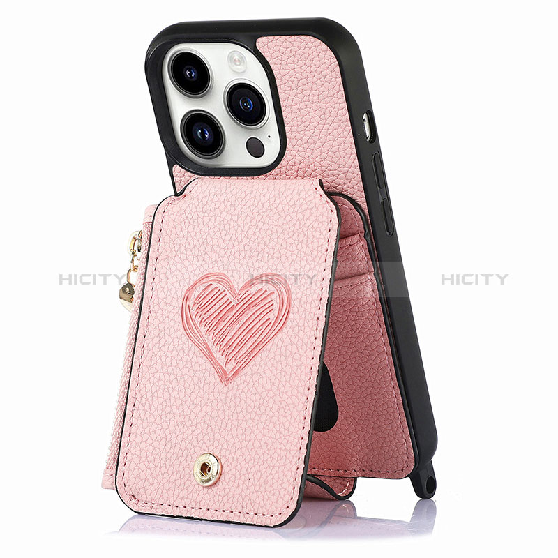 Silikon Hülle Handyhülle Gummi Schutzhülle Flexible Leder Tasche SD7 für Apple iPhone 13 Pro Rosa