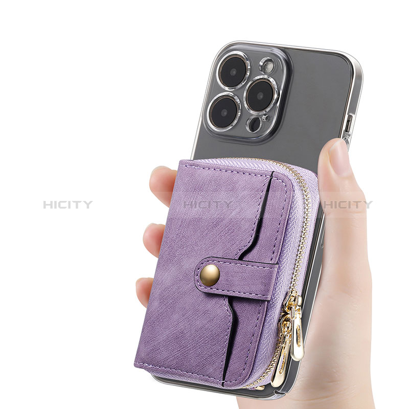 Silikon Hülle Handyhülle Gummi Schutzhülle Flexible Leder Tasche SD8 für Apple iPhone 15 Pro Violett