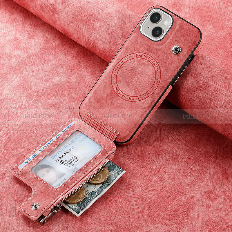 Silikon Hülle Handyhülle Gummi Schutzhülle Flexible Leder Tasche SD9 für Apple iPhone 15 Rosa Plus