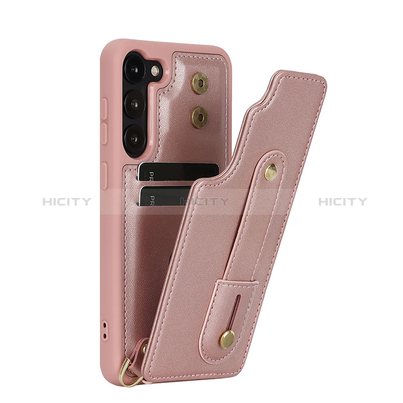 Silikon Hülle Handyhülle Gummi Schutzhülle Flexible Leder Tasche SY1 für Samsung Galaxy S23 5G Rosegold