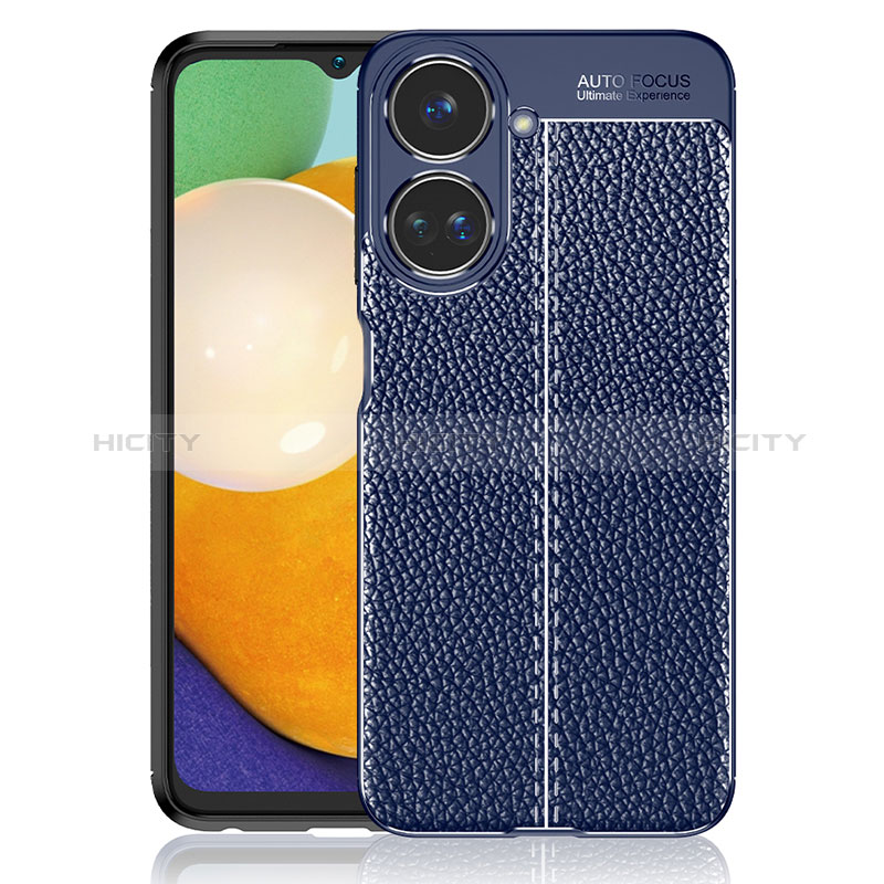 Silikon Hülle Handyhülle Gummi Schutzhülle Flexible Leder Tasche WL1 für Realme 10 Pro 5G Blau