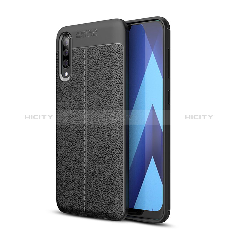 Silikon Hülle Handyhülle Gummi Schutzhülle Flexible Leder Tasche WL1 für Samsung Galaxy A70 Schwarz Plus