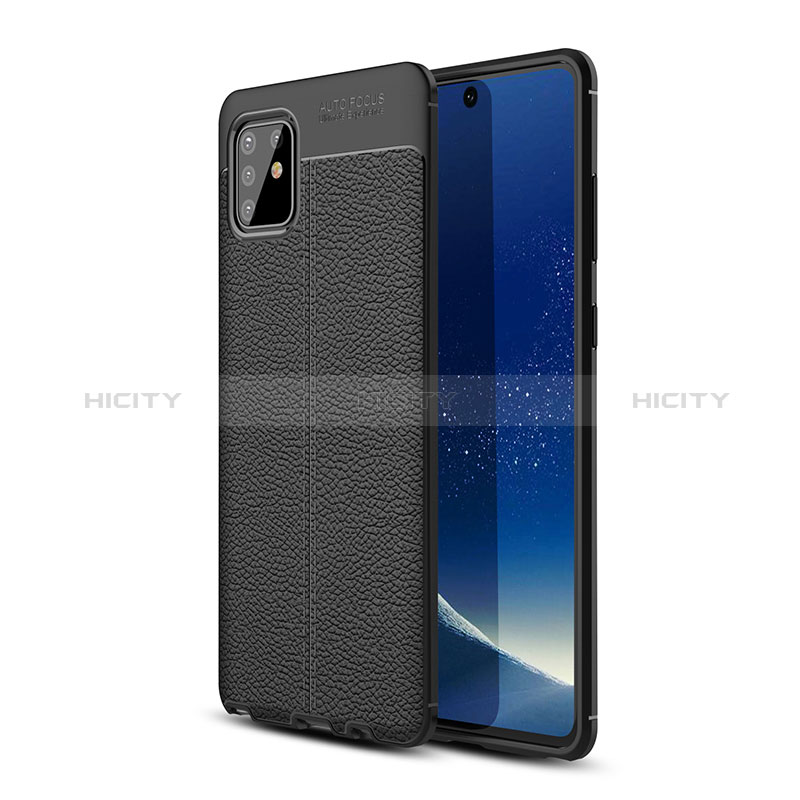 Silikon Hülle Handyhülle Gummi Schutzhülle Flexible Leder Tasche WL1 für Samsung Galaxy A81 Schwarz