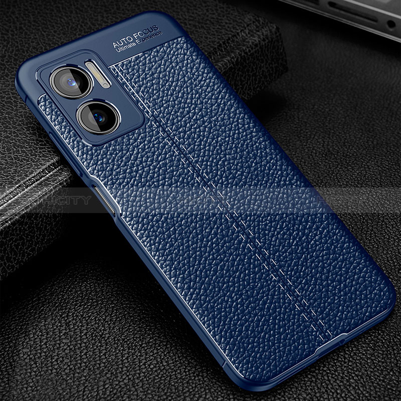 Silikon Hülle Handyhülle Gummi Schutzhülle Flexible Leder Tasche WL1 für Xiaomi Redmi 10 5G Blau