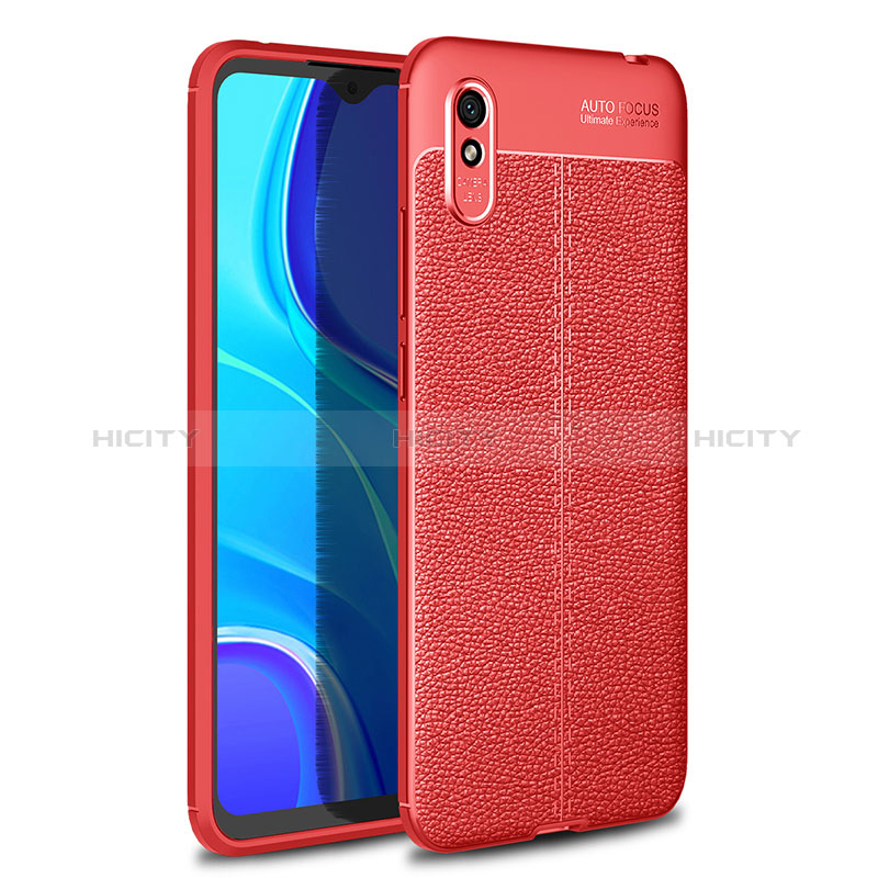 Silikon Hülle Handyhülle Gummi Schutzhülle Flexible Leder Tasche WL1 für Xiaomi Redmi 9A Rot