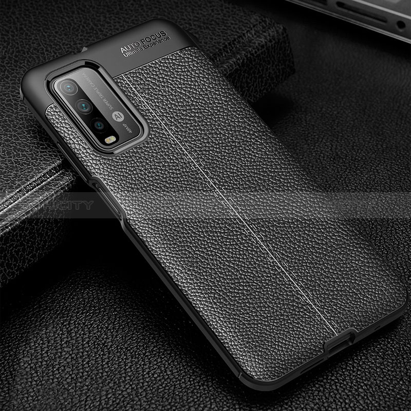 Silikon Hülle Handyhülle Gummi Schutzhülle Flexible Leder Tasche WL1 für Xiaomi Redmi 9T 4G Schwarz