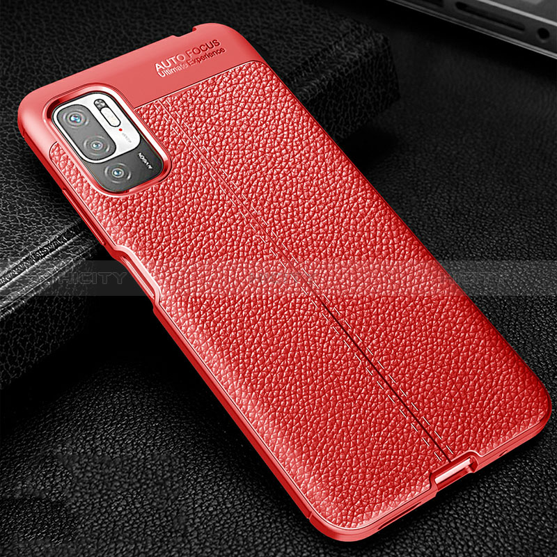 Silikon Hülle Handyhülle Gummi Schutzhülle Flexible Leder Tasche WL1 für Xiaomi Redmi Note 10T 5G Rot