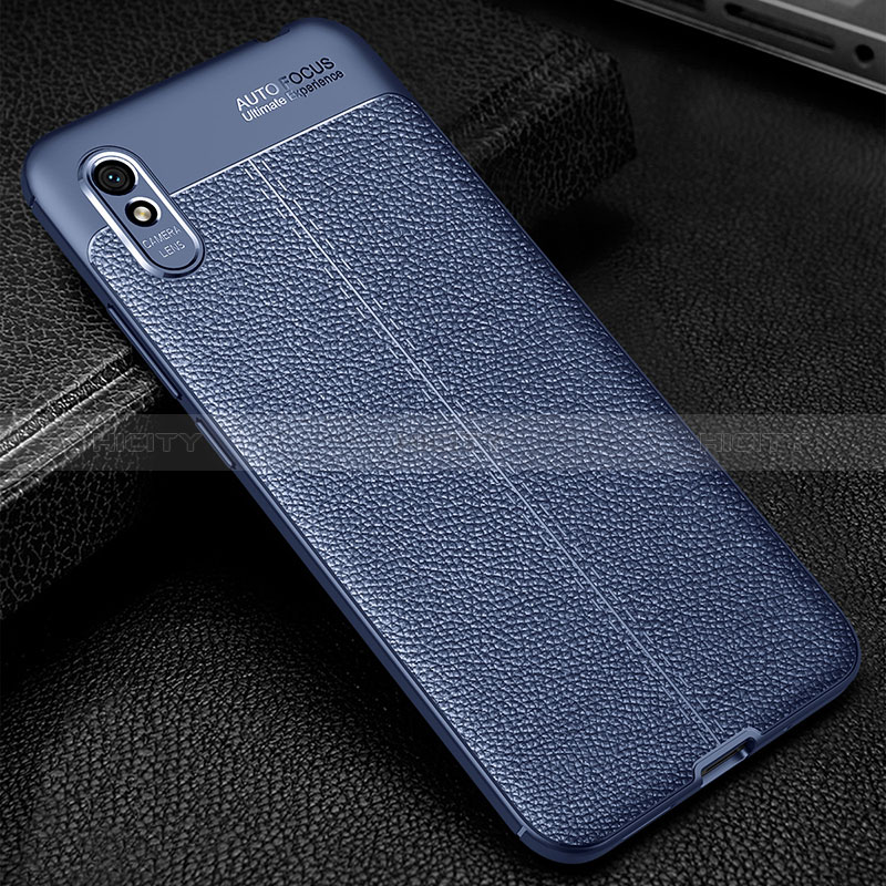 Silikon Hülle Handyhülle Gummi Schutzhülle Flexible Leder Tasche WL2 für Xiaomi Redmi 9A Blau