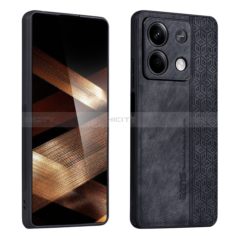 Silikon Hülle Handyhülle Gummi Schutzhülle Flexible Leder Tasche YZ1 für Xiaomi Redmi Note 13 5G Schwarz Plus