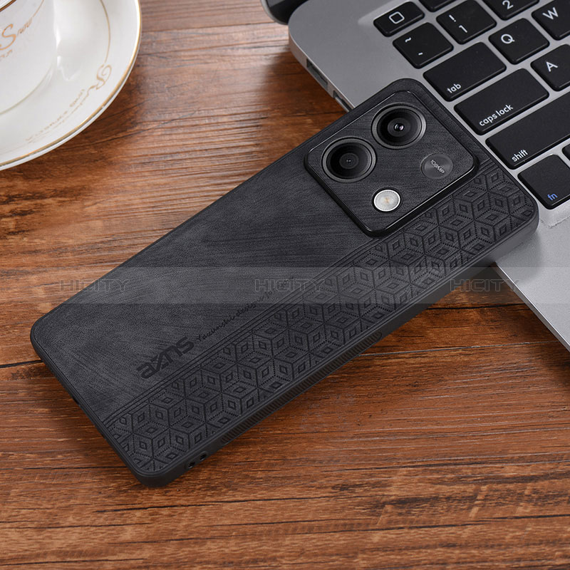 Silikon Hülle Handyhülle Gummi Schutzhülle Flexible Leder Tasche YZ2 für Xiaomi Redmi Note 13 5G Schwarz Plus