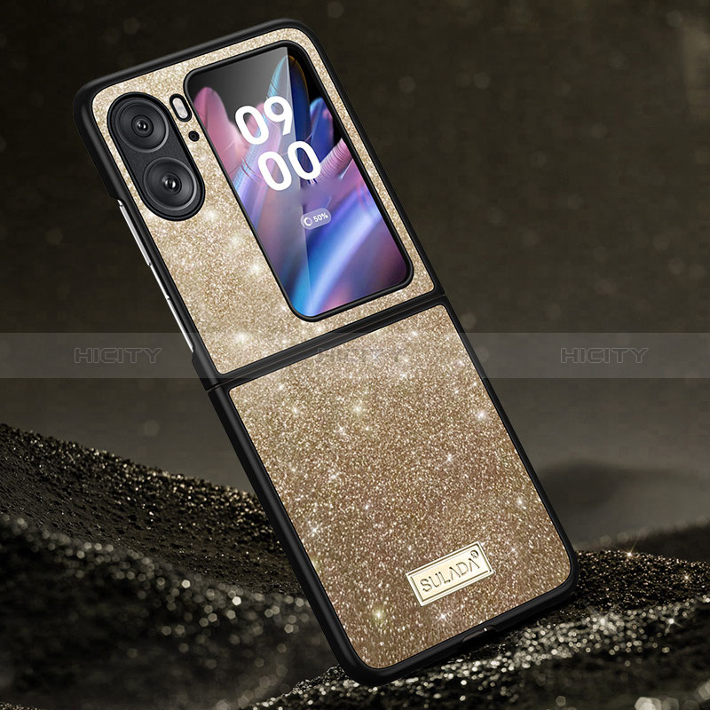 Silikon Hülle Handyhülle Gummi Schutzhülle Flexible Tasche Bling-Bling LD1 für Oppo Find N2 Flip 5G Gold Plus