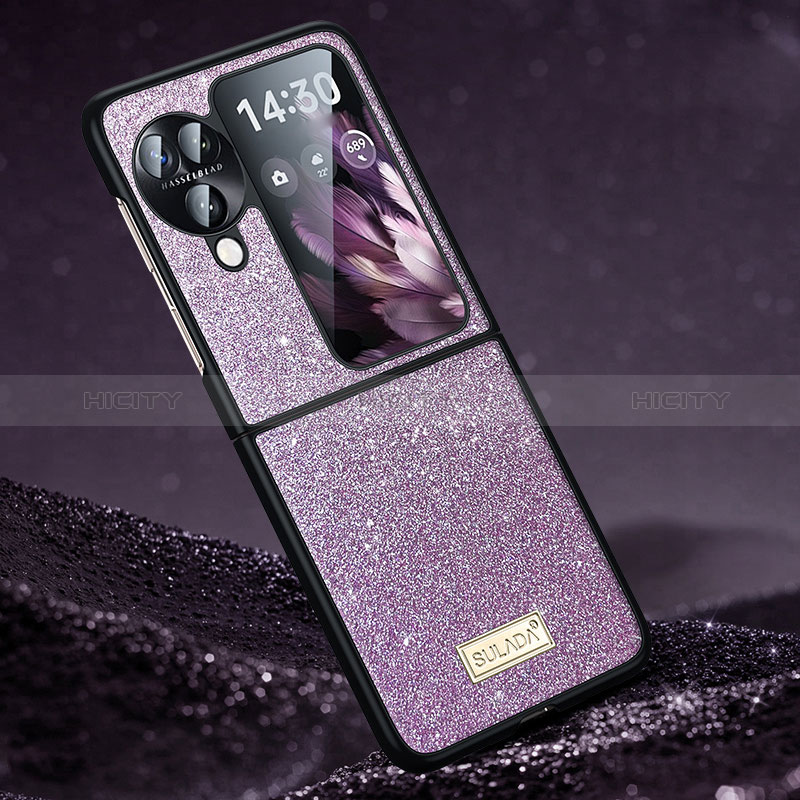 Silikon Hülle Handyhülle Gummi Schutzhülle Flexible Tasche Bling-Bling LD1 für Oppo Find N3 Flip 5G Violett