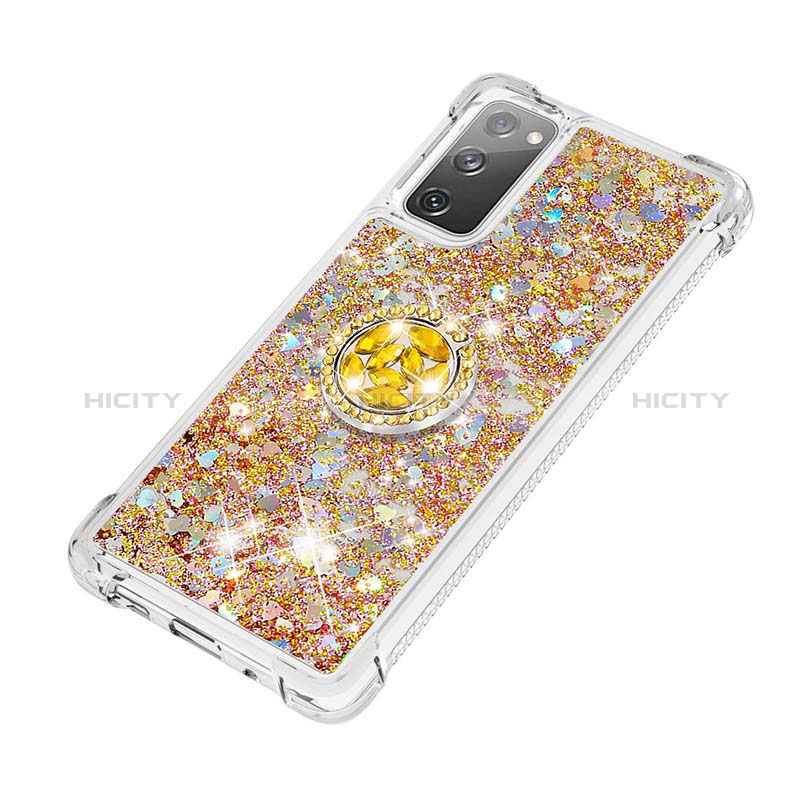 Silikon Hülle Handyhülle Gummi Schutzhülle Flexible Tasche Bling-Bling mit Fingerring Ständer S01 für Samsung Galaxy S20 FE 5G