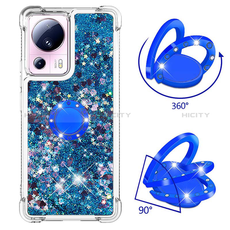 Silikon Hülle Handyhülle Gummi Schutzhülle Flexible Tasche Bling-Bling mit Fingerring Ständer S01 für Xiaomi Civi 2 5G groß