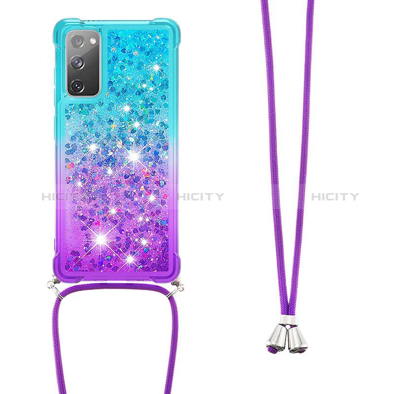 Silikon Hülle Handyhülle Gummi Schutzhülle Flexible Tasche Bling-Bling mit Schlüsselband Lanyard S01 für Samsung Galaxy S20 FE (2022) 5G groß