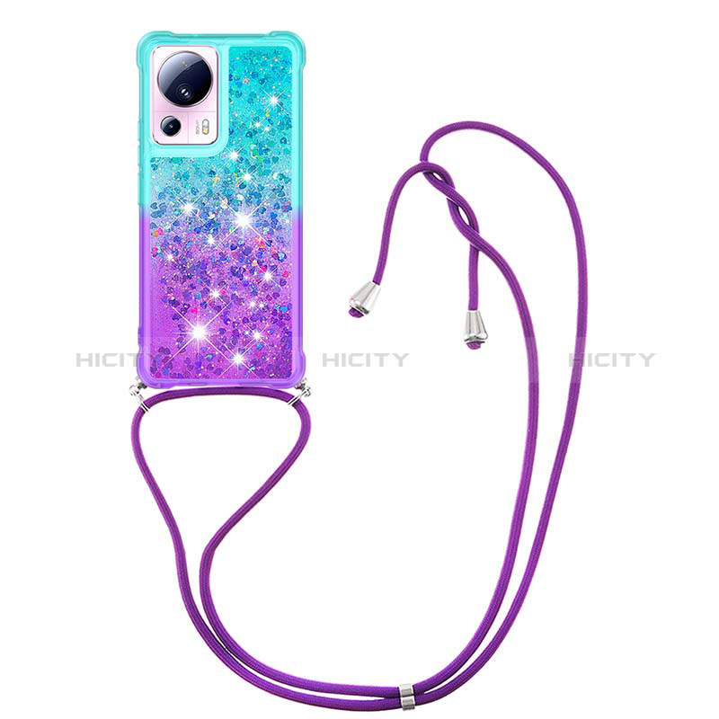 Silikon Hülle Handyhülle Gummi Schutzhülle Flexible Tasche Bling-Bling mit Schlüsselband Lanyard S01 für Xiaomi Civi 2 5G groß