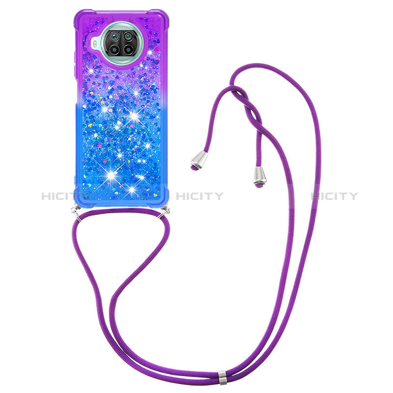 Silikon Hülle Handyhülle Gummi Schutzhülle Flexible Tasche Bling-Bling mit Schlüsselband Lanyard S01 für Xiaomi Mi 10i 5G