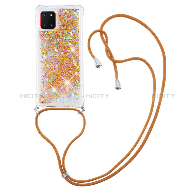 Silikon Hülle Handyhülle Gummi Schutzhülle Flexible Tasche Bling-Bling mit Schlüsselband Lanyard S03 für Samsung Galaxy Note 10 Lite groß