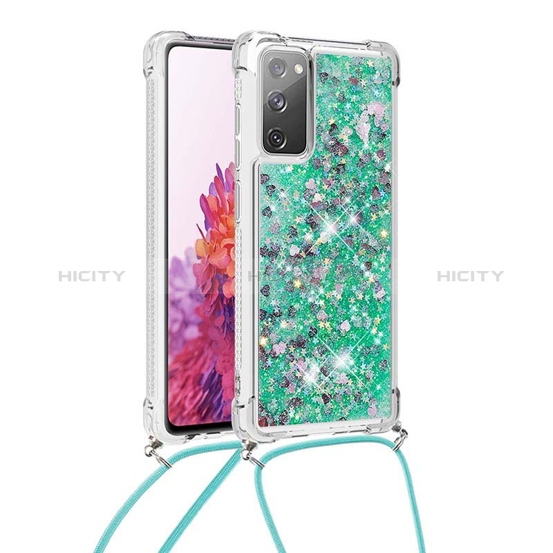 Silikon Hülle Handyhülle Gummi Schutzhülle Flexible Tasche Bling-Bling mit Schlüsselband Lanyard S03 für Samsung Galaxy S20 FE (2022) 5G