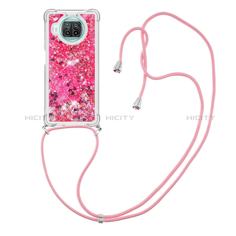 Silikon Hülle Handyhülle Gummi Schutzhülle Flexible Tasche Bling-Bling mit Schlüsselband Lanyard S03 für Xiaomi Mi 10i 5G groß