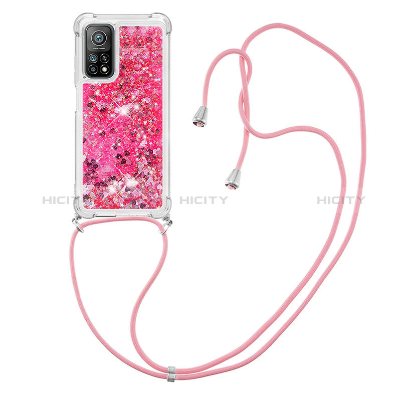 Silikon Hülle Handyhülle Gummi Schutzhülle Flexible Tasche Bling-Bling mit Schlüsselband Lanyard S03 für Xiaomi Mi 10T 5G