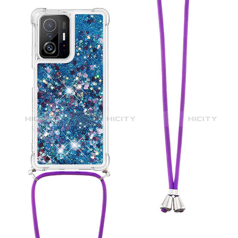 Silikon Hülle Handyhülle Gummi Schutzhülle Flexible Tasche Bling-Bling mit Schlüsselband Lanyard S03 für Xiaomi Mi 11T 5G