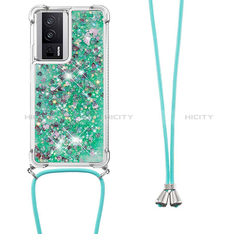 Silikon Hülle Handyhülle Gummi Schutzhülle Flexible Tasche Bling-Bling mit Schlüsselband Lanyard S03 für Xiaomi Poco F5 Pro 5G