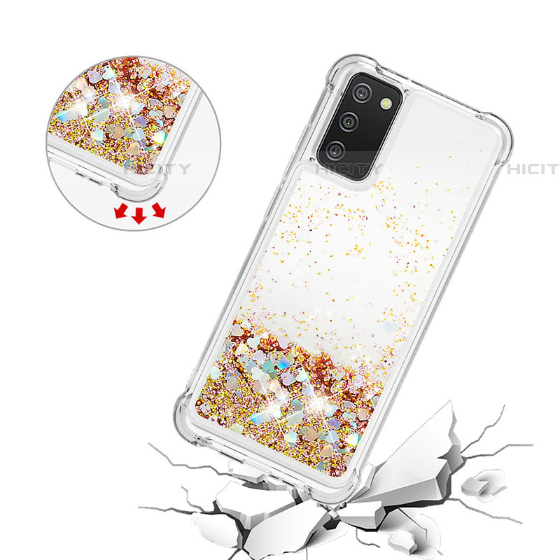 Silikon Hülle Handyhülle Gummi Schutzhülle Flexible Tasche Bling-Bling S01 für Samsung Galaxy A03s groß