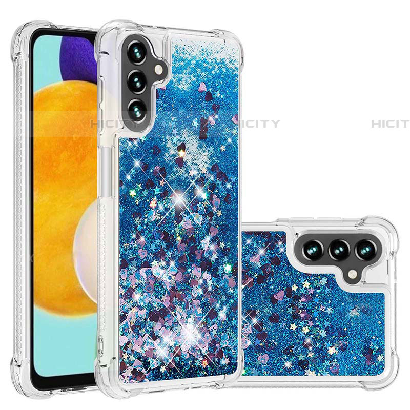 Silikon Hülle Handyhülle Gummi Schutzhülle Flexible Tasche Bling-Bling S01 für Samsung Galaxy A04s Blau Plus