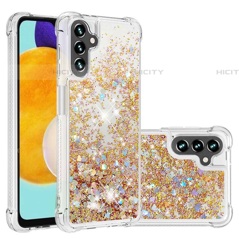 Silikon Hülle Handyhülle Gummi Schutzhülle Flexible Tasche Bling-Bling S01 für Samsung Galaxy A04s Gold