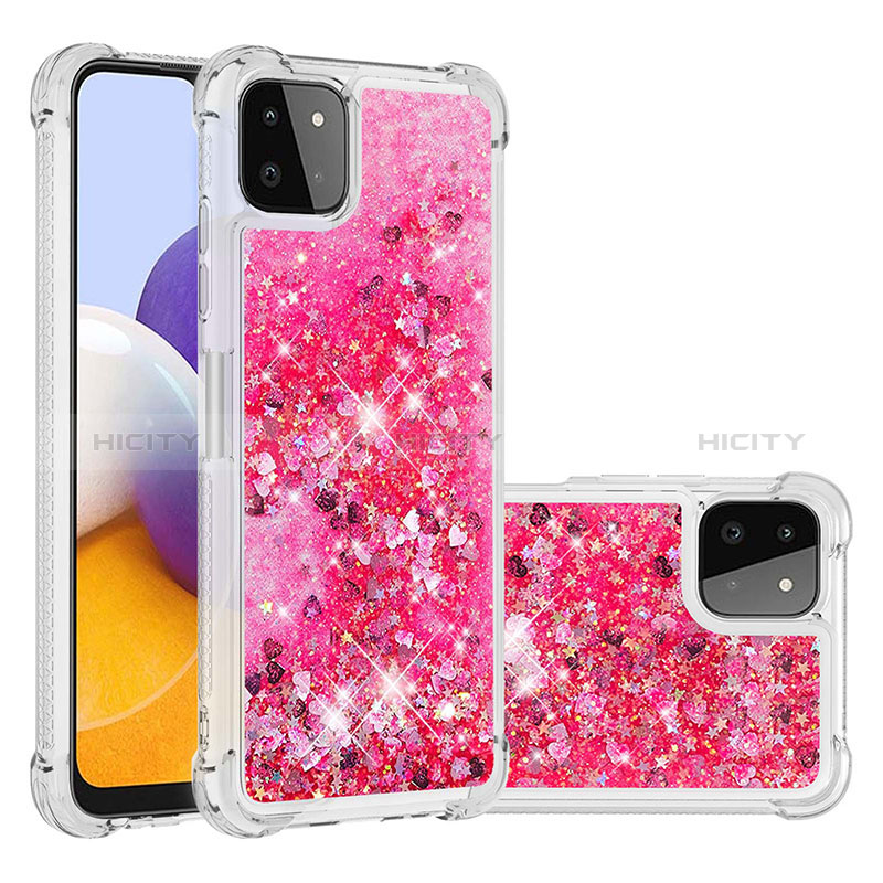 Silikon Hülle Handyhülle Gummi Schutzhülle Flexible Tasche Bling-Bling S01 für Samsung Galaxy A22s 5G Pink