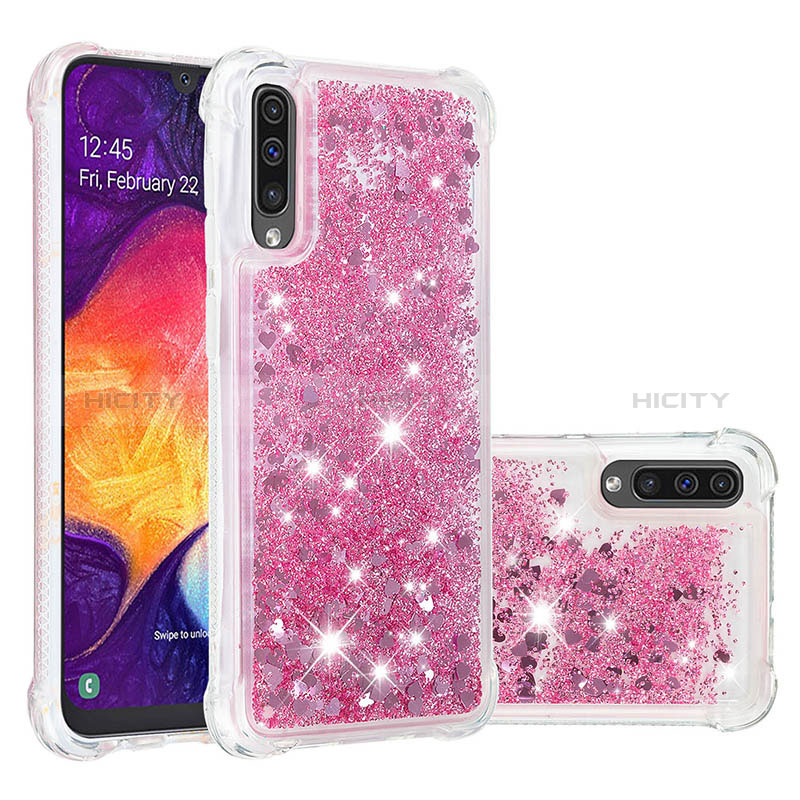 Silikon Hülle Handyhülle Gummi Schutzhülle Flexible Tasche Bling-Bling S01 für Samsung Galaxy A30S Rot