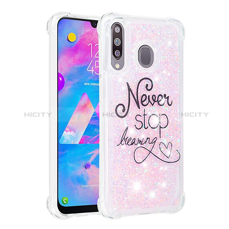 Silikon Hülle Handyhülle Gummi Schutzhülle Flexible Tasche Bling-Bling S01 für Samsung Galaxy A40s groß