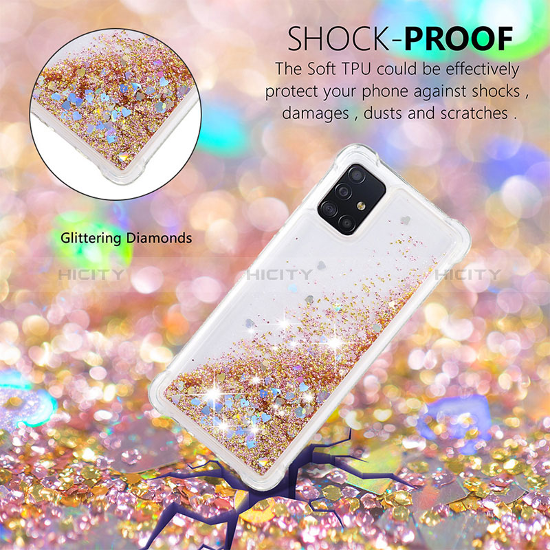 Silikon Hülle Handyhülle Gummi Schutzhülle Flexible Tasche Bling-Bling S01 für Samsung Galaxy A51 4G groß