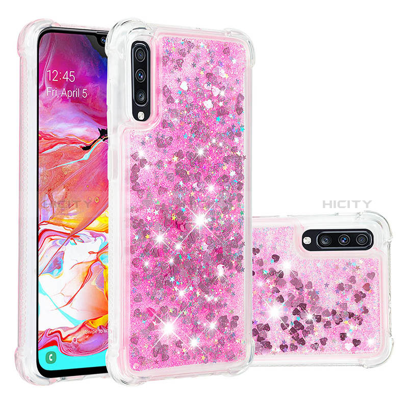 Silikon Hülle Handyhülle Gummi Schutzhülle Flexible Tasche Bling-Bling S01 für Samsung Galaxy A70 groß